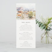 Colorado Springs, Colorado Watercolor Wedding Menu Einladung (Stehend Vorderseite)