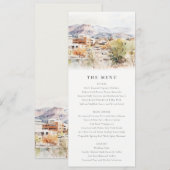 Colorado Springs, Colorado Watercolor Wedding Menu Einladung (Vorne/Hinten)