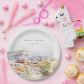 Colorado Springs, Colorado Watercolor Wedding Pappteller (Party)