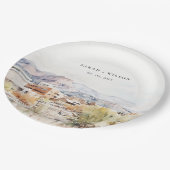 Colorado Springs, Colorado Watercolor Wedding Pappteller (Schrägansicht)