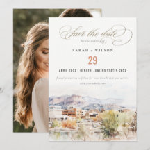 Colorado Springs Colorado Watercolor Wedding Photo