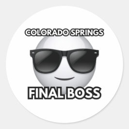 Colorado Springs Endboss Cool Emoji Aufkleber