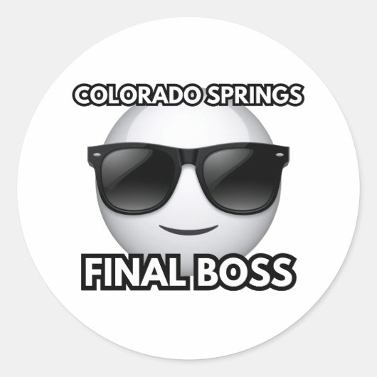 Colorado Springs Final Boss Cool Emoji Sticker (Vorderseite)