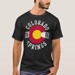 Colorado Springs Flag Retro Zuhause Liebe ausgeble T-Shirt