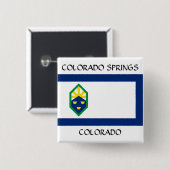 Colorado Springs-Flagge Button (Vorne & Hinten)