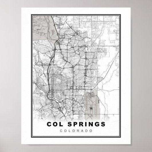 Colorado Springs Karte Poster (Vorne)
