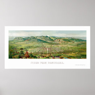 Colorado Springs, panoramische Karte Co - 1890 Poster