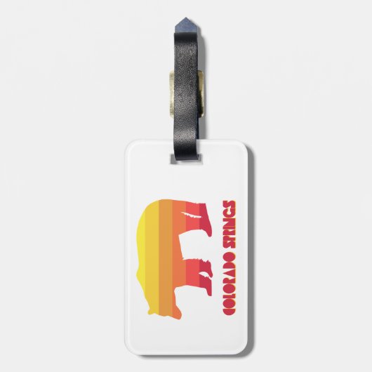 Colorado Springs Regenbogenbär Gepäckanhänger (Rückseite vertikal)