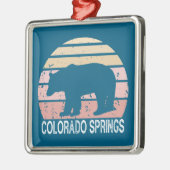 Colorado Springs Retro Bär Ornament Aus Metall (Links)