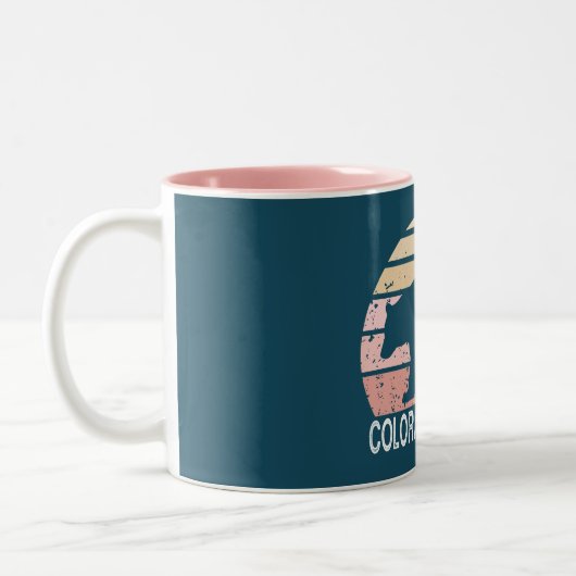 Colorado Springs Retro Bär Zweifarbige Tasse (Links)