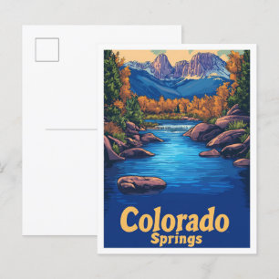 Colorado Springs USA Vintage-Reiseillustration Postkarte