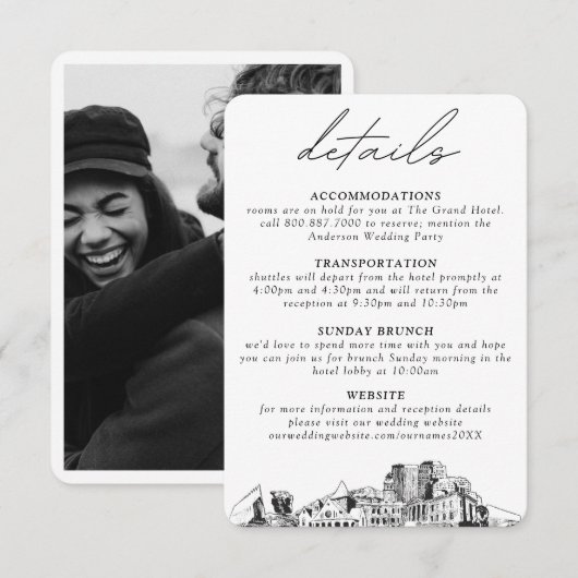 Colorado Springs Wedding Details Enclosure Card Begleitkarte (Vorne/Hinten)
