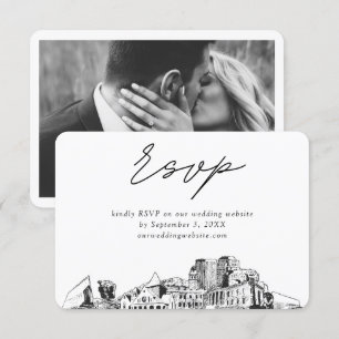 Colorado Springs Wedding Minimalistisch Sketch UAW Begleitkarte