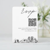 Colorado Springs Wedding Modern UAWG QR Code Begleitkarte (Stehend Vorderseite)