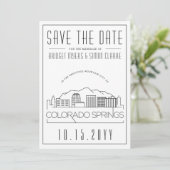 Colorado Springs Wedding | Skyline Save the Date Einladung (Stehend Vorderseite)