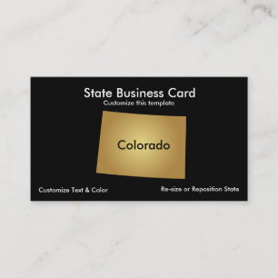 Colorado Staat Business Card Metallic Gold Visitenkarte