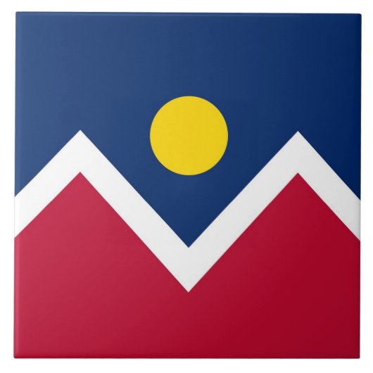 Colorado Staat, Denver City Flag Tile Fliese (Vorderseite)