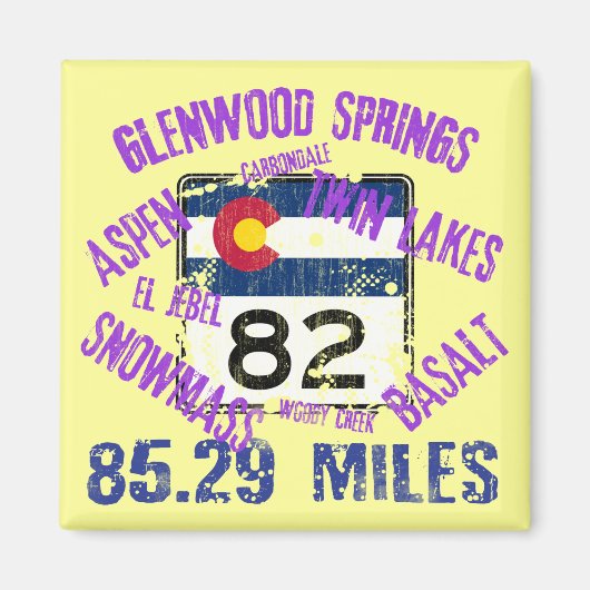 Colorado Staat Highway 82 Magnet (Vorne)