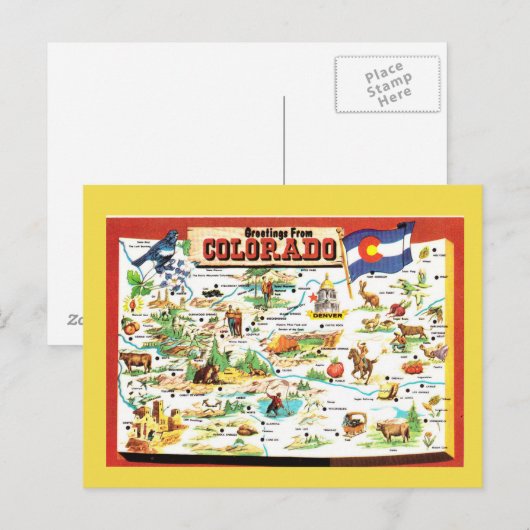 Colorado Staat Karte (Vorne/Hinten)