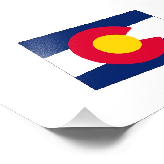 Colorado Staat Kontur Karte und Flagge Fotodruck (Ecke)