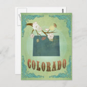 Colorado Staat Map - Green Postkarte (Vorne/Hinten)