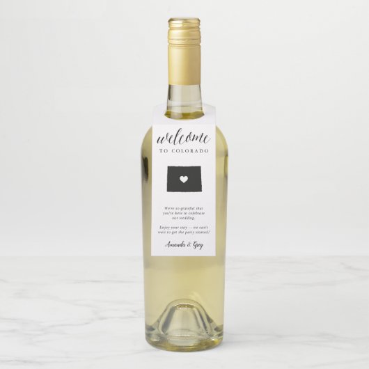 Colorado Staat Wedding Welcome Gefallen Flaschenanhänger (Auf Flasche)