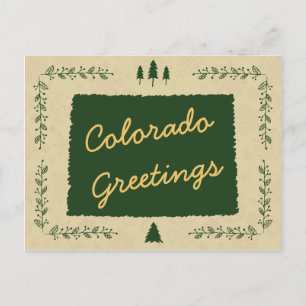 Colorado Staat Weihnachtsfeiertage Gruß Feiertagspostkarte
