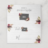 Colorado Staat Zielort Rustikale Tischnummer Platzkarte (Außenseite Aufgefaltet)