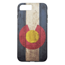 Colorado-Staats-Flagge auf altem hölzernem Korn iPhone 8 Plus/7 Plus Hülle