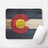 Colorado-Staats-Flagge auf altem hölzernem Korn Mousepad (Mit Mouse)
