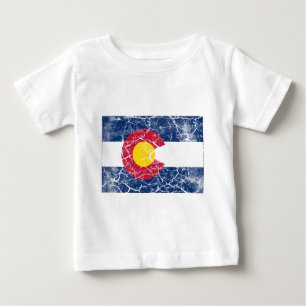 Colorado-Staats-Flagge Vintag Baby T-shirt