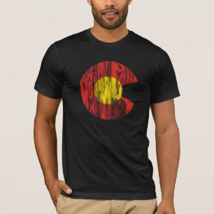 Colorado-Staats-Flaggen-hölzerne Korn-Denver-Lieb T-Shirt