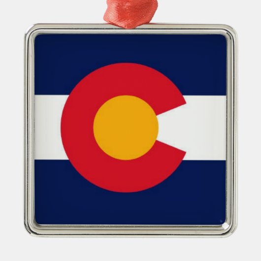 Colorado-Staats-Flaggen-Verzierung Silbernes Ornament (Vorne)