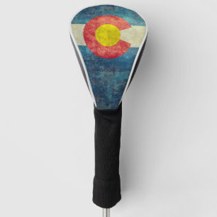 Colorado-Staatsflagge mit Vintagem retro grungy Golf Headcover
