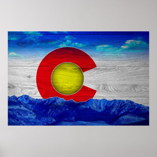 Colorado State Flag Art on Wood Poster (Vorne)