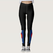Colorado State Flag Leggings Schwarze Running Pant (Vorderseite)