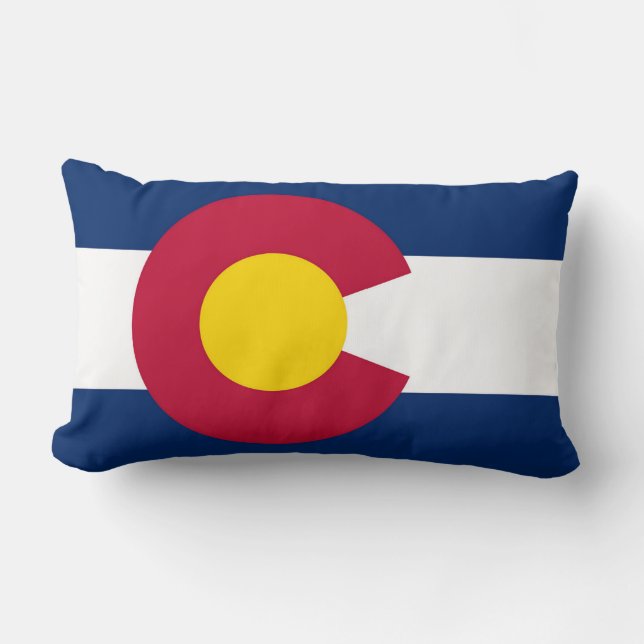 Colorado State Flag Print Patriotic Lendenkissen (Vorderseite)