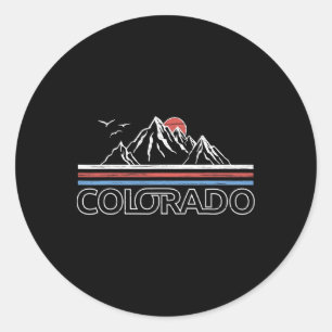 Colorado State Flag T-Shirt Rocky Mountains S Runder Aufkleber