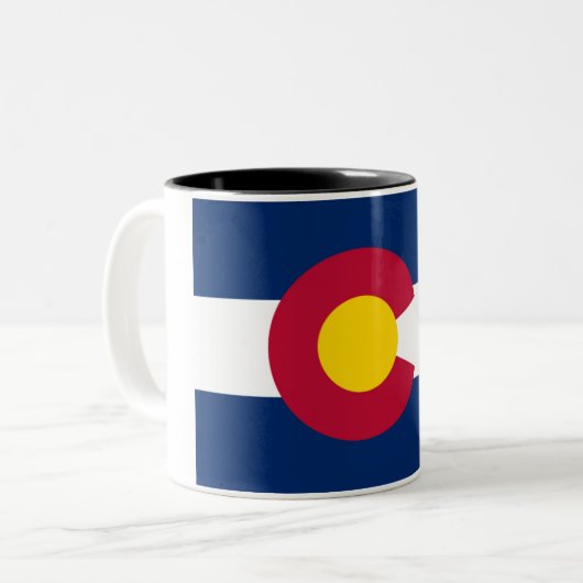 Colorado State Flag Zwei-Tone-Kaffee-Tasse Zweifarbige Tasse (Vorderseite Links)