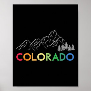 Colorado Stolz Wandern Regenbogen Retro Vintage Be Poster