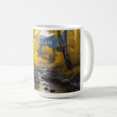 Colorado Stream & Aspen Trees Art, Name oder Nachr Kaffeetasse (VorderseiteRechts)