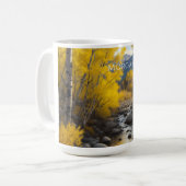 Colorado Stream & Aspen Trees Art, Name oder Nachr Kaffeetasse (Vorderseite Links)