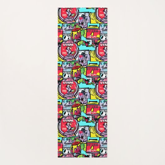 Colorado Street Pop Art Yogamatte (Rückseite)