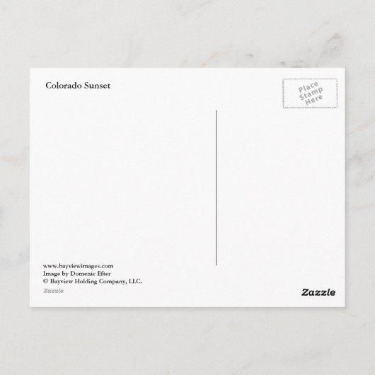 Colorado Sunset Postkarte (Rückseite)