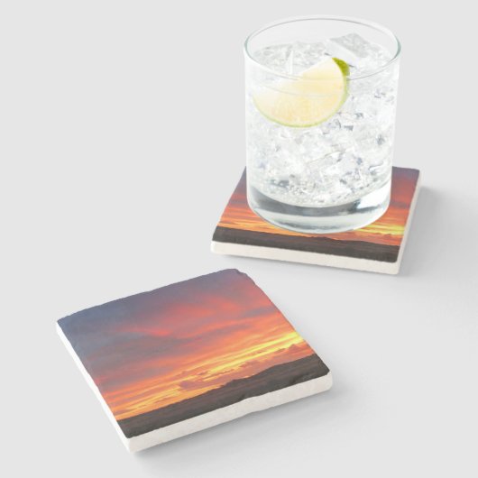 Colorado Sunset Steinuntersetzer (Seitenansicht)