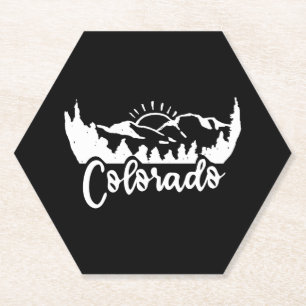 Colorado T-Shirt - Retro Vintage Berge Untersetzer