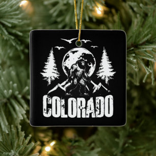 Colorado-Tag Bigfoot Vintage-Wanderung Keramikornament