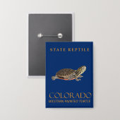 Colorado-Territorium Baby Western Painted Turtle Button (Vorderseite/Rückseite)