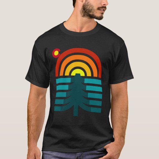 Colorado Tree Art Graphic Design T-Shirt (Vorderseite)