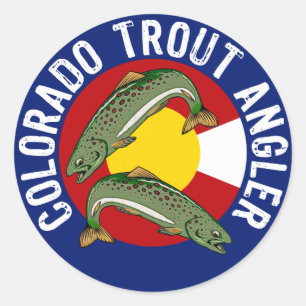 Colorado Trout Angler Runder Aufkleber